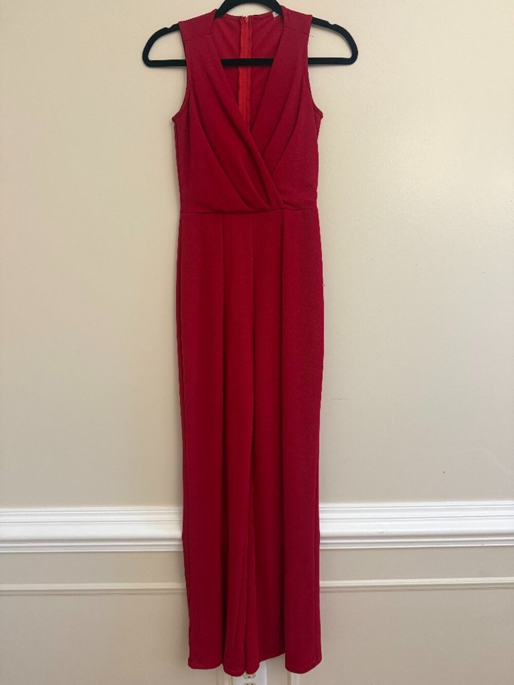 Red Sleeveless Maxi Dress | Size Small | Wrap V-Neck Formal Evening Dress